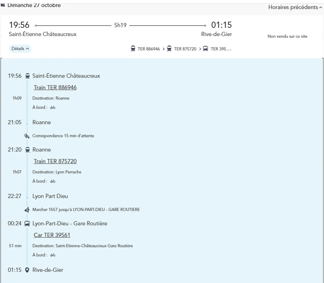 Le parcours du combattant pour rejoindre Saint-Etienne et Rive-de-Gier.
