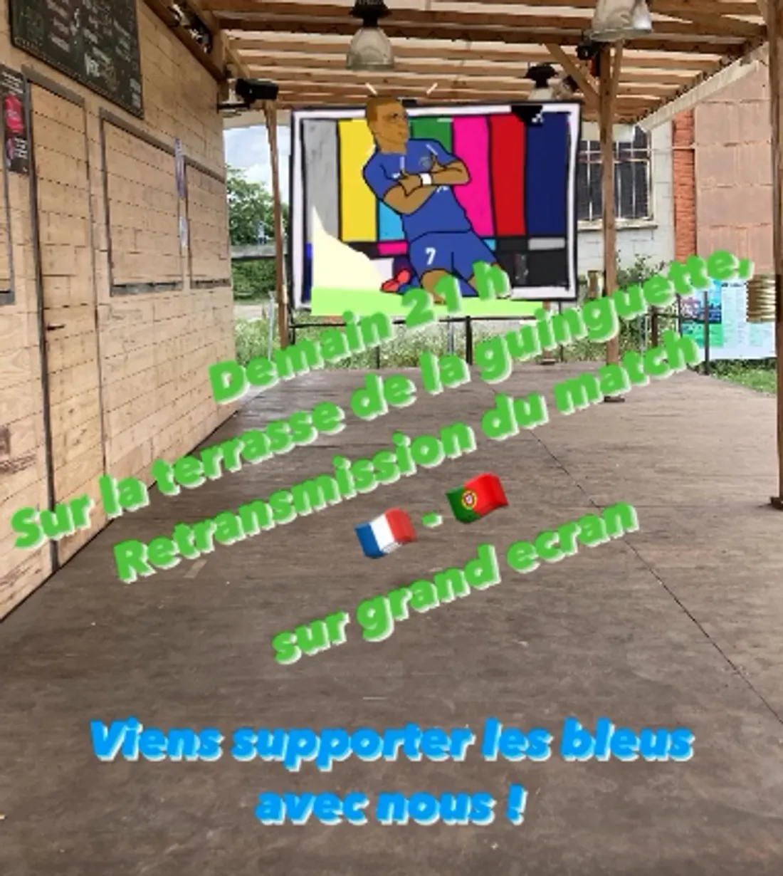 Grand écran installé à Couriot.