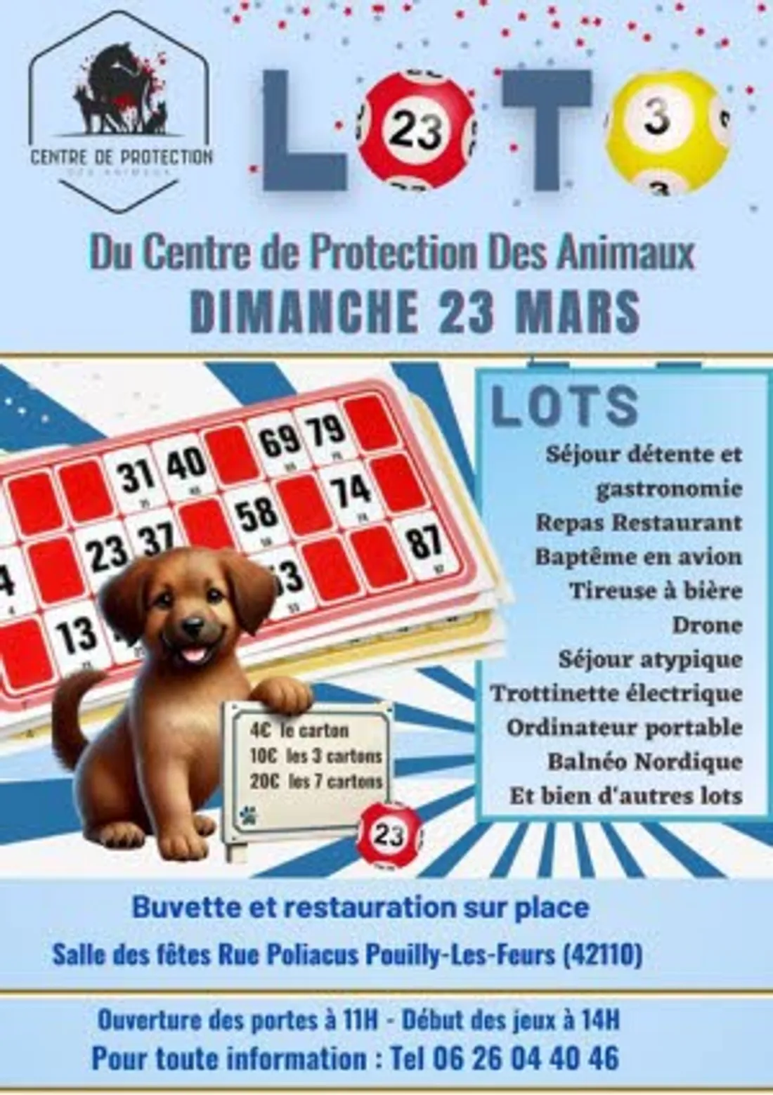 Loto du Centre de Protection des Animaux à Pouilly-Les-Feurs