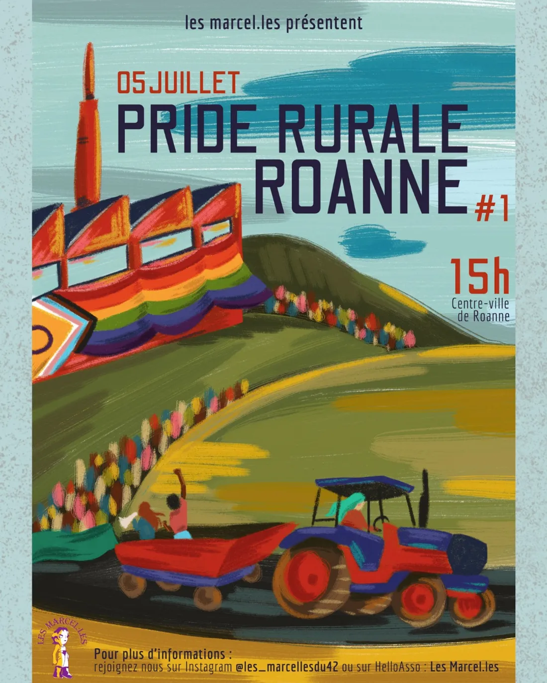 L'affiche de la 1ère Pride Rurale de Roanne