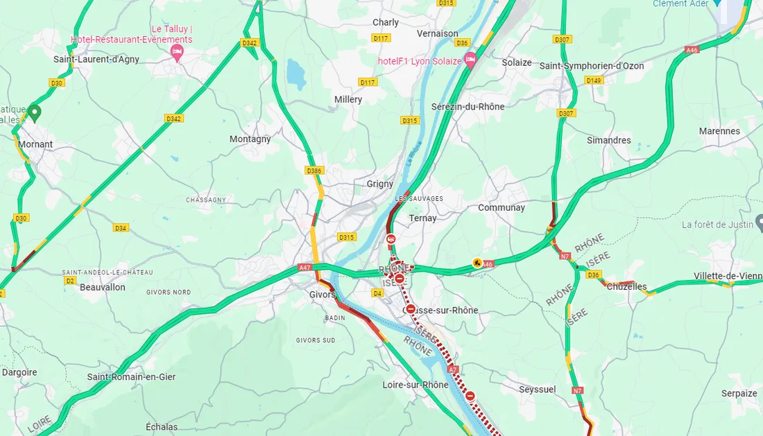 Le noeud de Ternay, ce vendredi, à 17 heures.