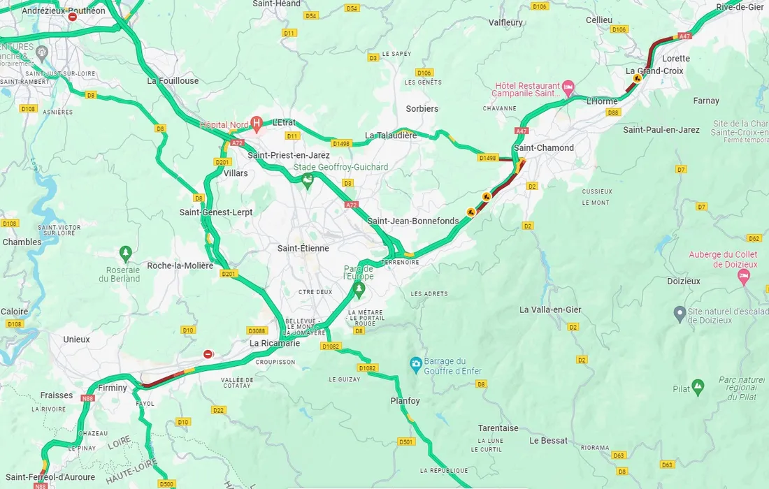 L'état du trafic à 13 heures 50.