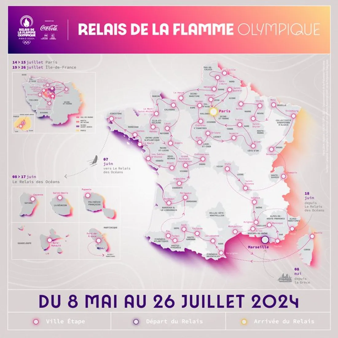Le parcours complet de la flamme Olympqiue