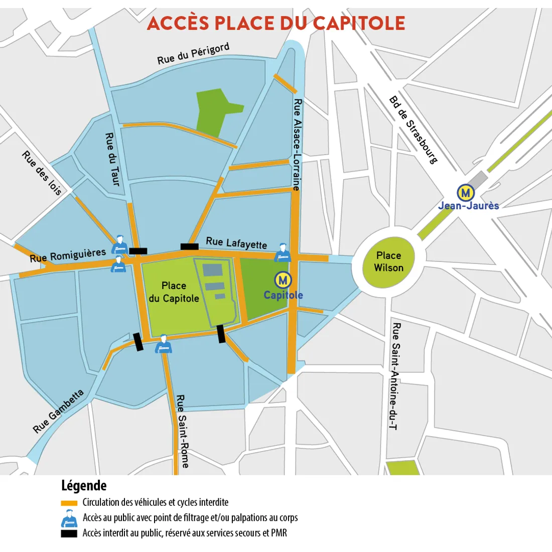 plan place du Capitole 2026 Top 14