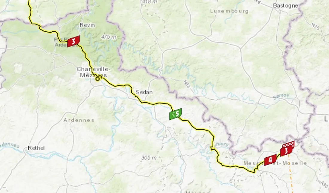 Tracé TDF Ardennes