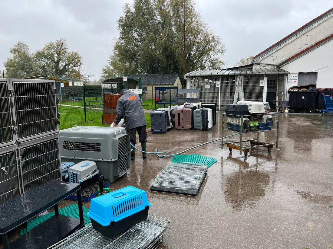 Le personnel profite de l'occasion pour nettoyer l'établissement.