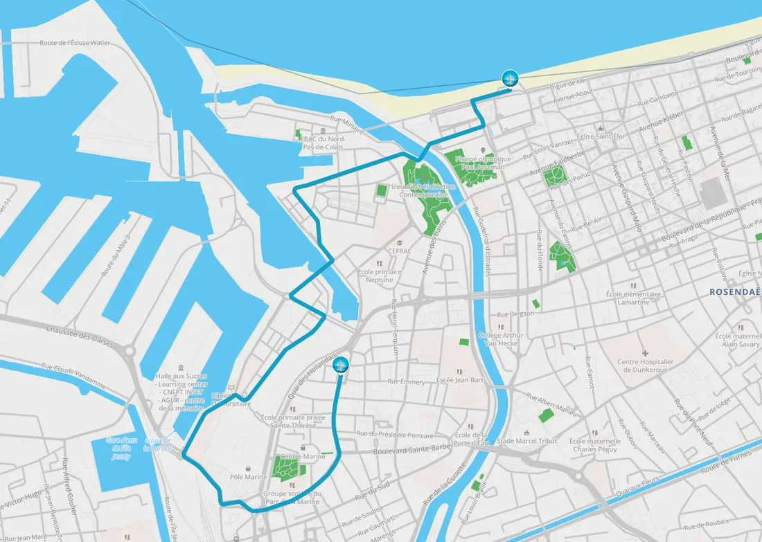 Parcours de la Flamme à Dunkerque