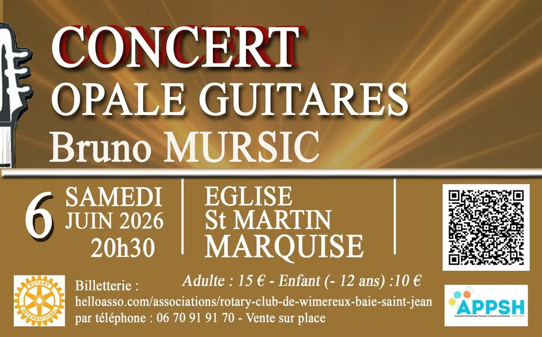 Concert Opale Guitares et Rotary Club Wimereux Baie Saint-Jean