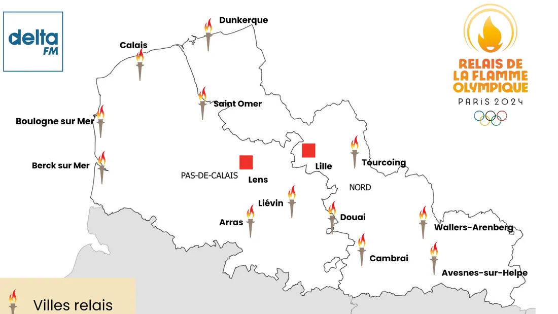 Parcours de la Flamme Olympique dans le Nord Pas de Calais
