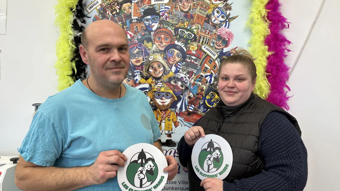 Ludovic et sa fille Magali Cerdobbel, membres des Cletches'nards.