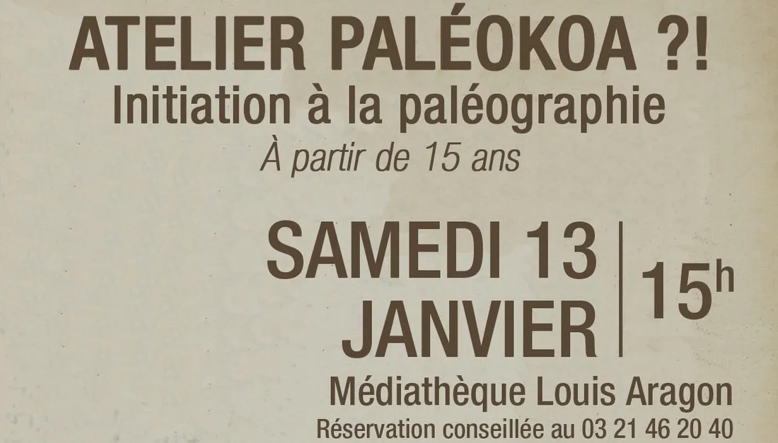 Atelier de Paléographie à Calais