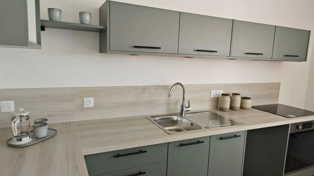 La cuisine de l'appartement témoin. 