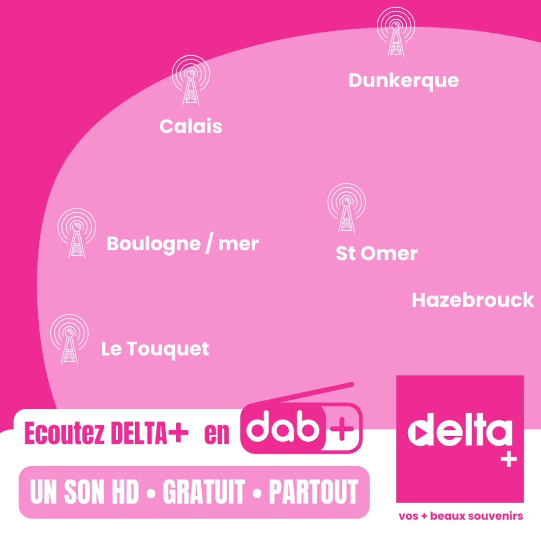 Zones couvertes en DAB+ par Delta+
