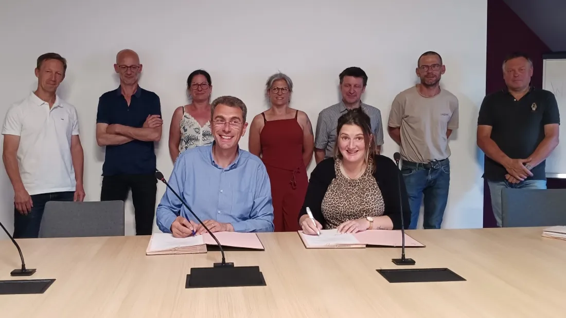 Contre ouverture dimanche Lidl Le Lion d'Angers élus locaux et associations commerçants_20 05 25