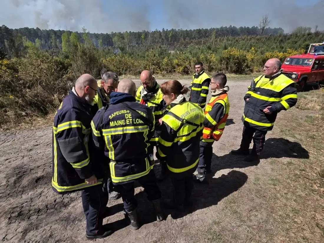 Feu de foret La Breille les Pins avril 2025 groupe pompiers_11 04 25_SDIS 49 Aymeric G