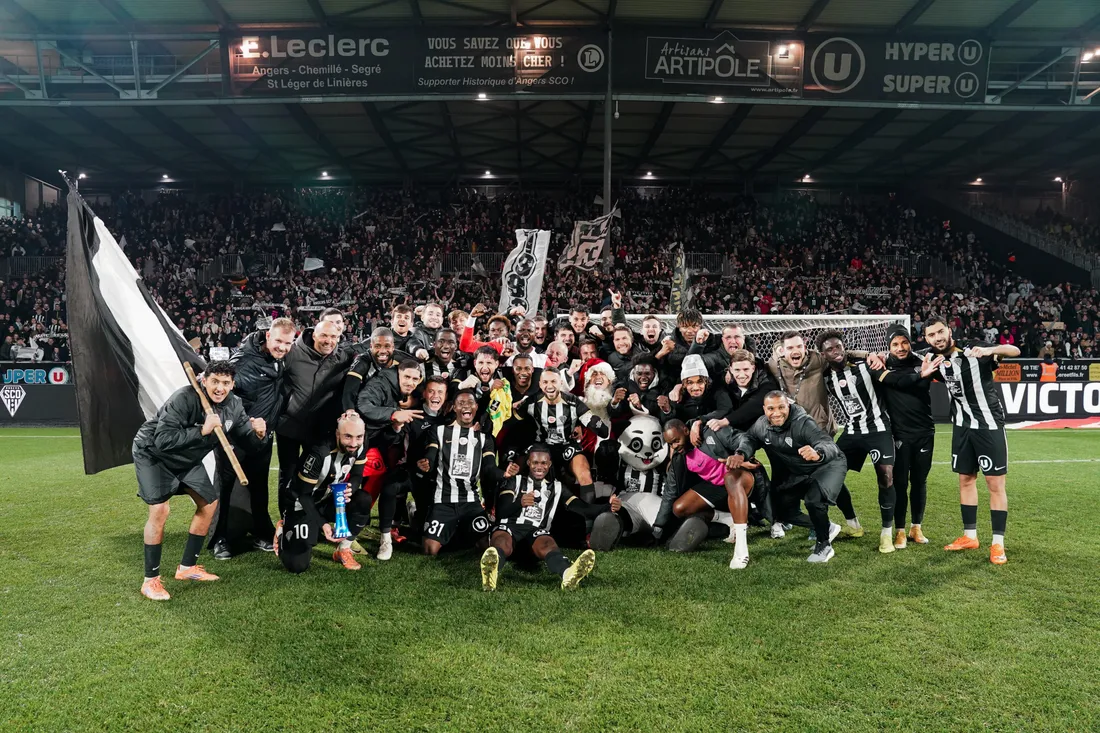 Le groupe angevin après la victoire face à Nantes.
