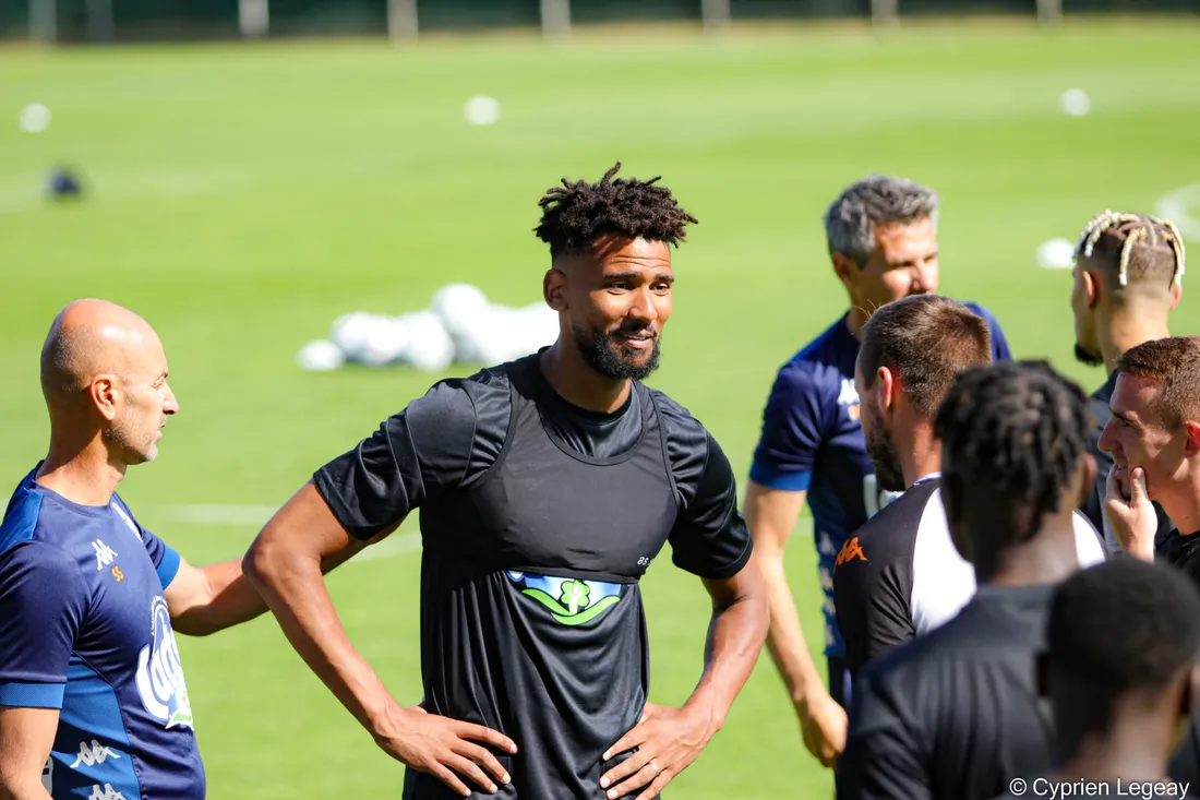Kévin Tapoko lors de son premier entraînement.