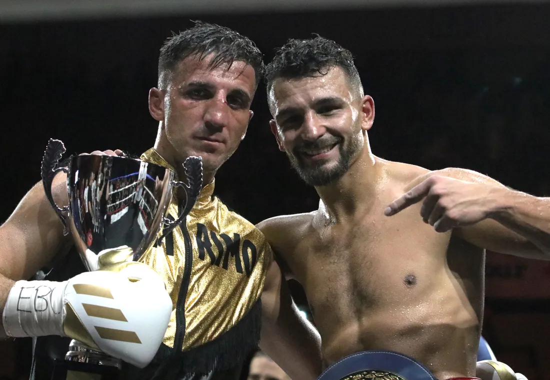 Meriton Karaxha et Jordy Weiss à l'issu du combat.