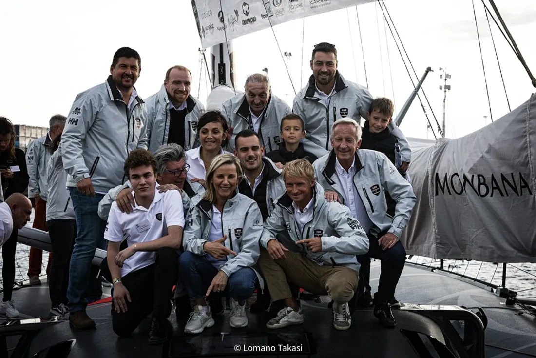 Maxime Sorel bapteme VandB-Monbana-Mayenne Route du Rhum_29 10 22_Lomano Takasi