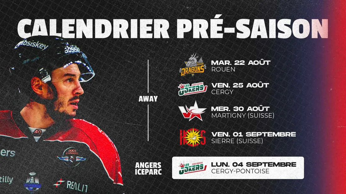 Le calendrier de pré-saison des Ducs d'Angers
