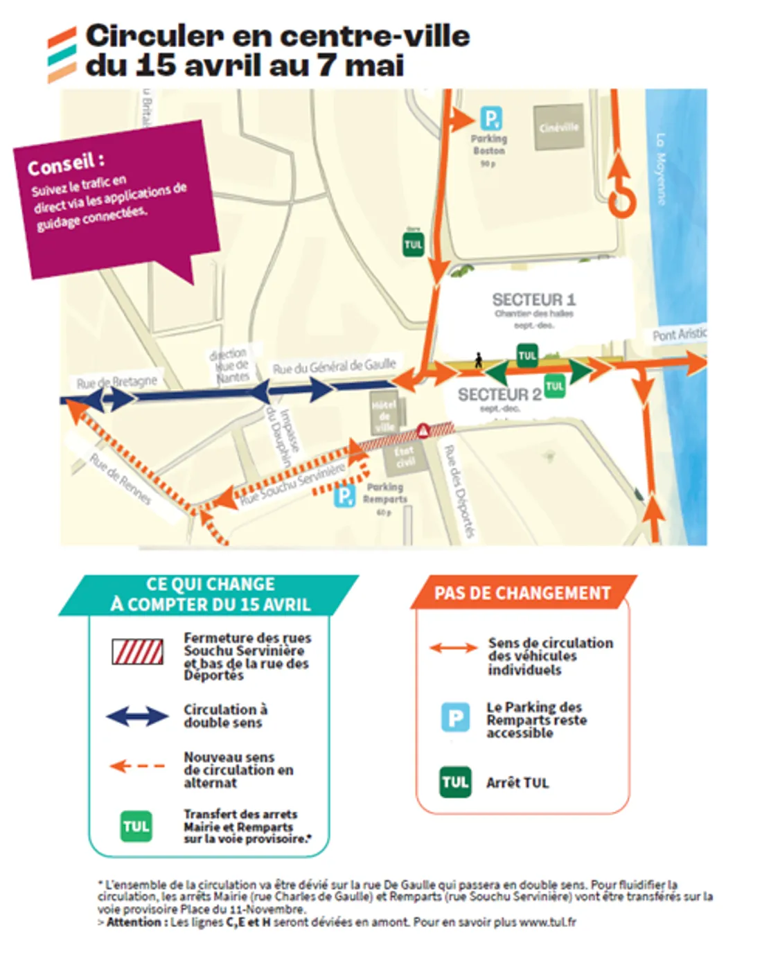 Circuler en centre-ville du 15 avril au 7 mai
