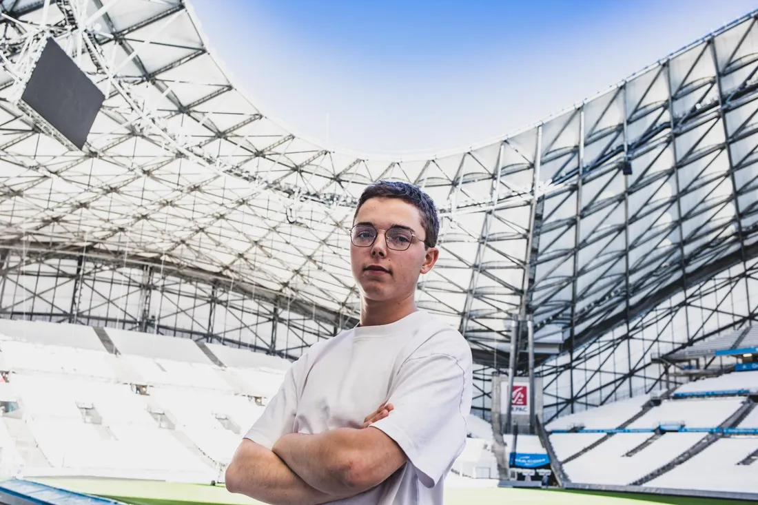 Bastien Rivron, au stade Vélodrome de Marseille.