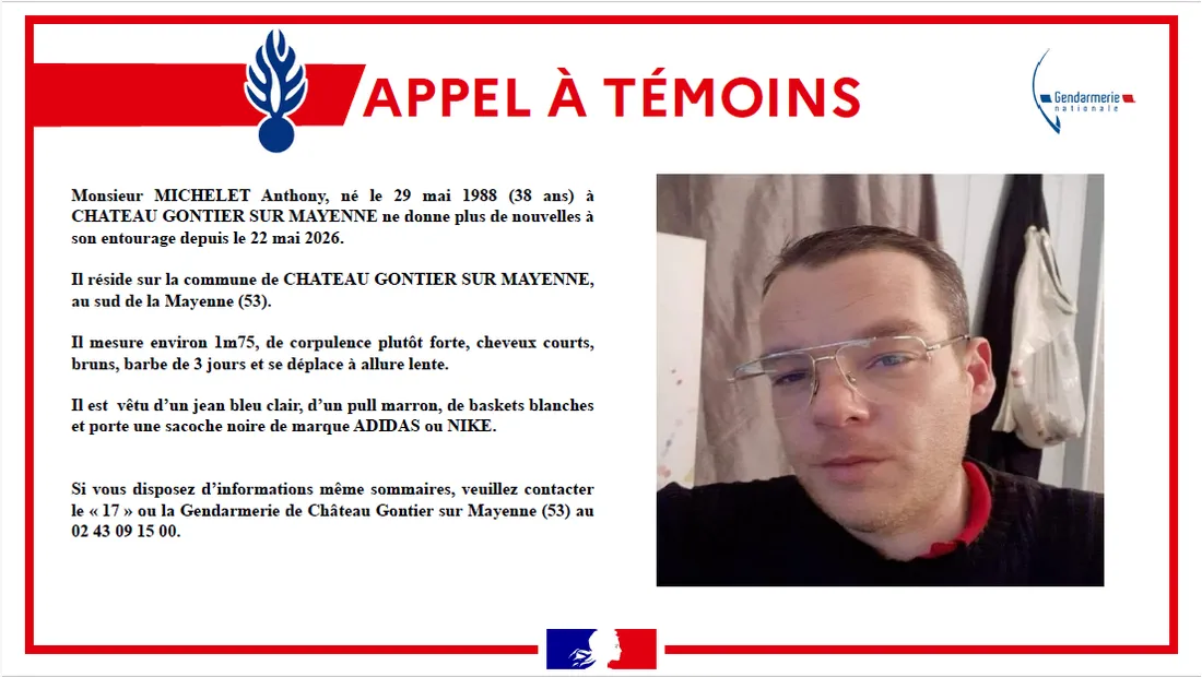 appel à témoins gendarmerie 53_27 05 26_Gendarmerie de la Mayenne