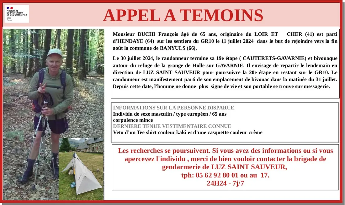 Un autre appel à témoins ce matin dans le 65.