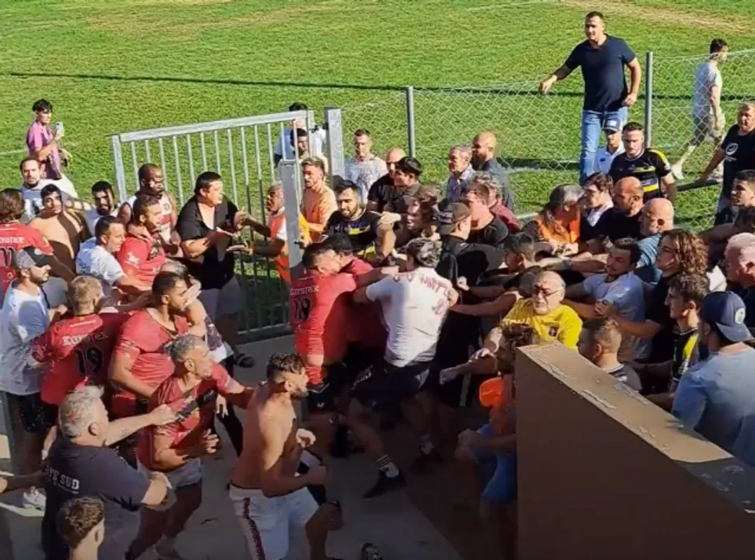 La bagarre entre les deux équipes audoise et catalane a éclaté après le match le 1er Octobre