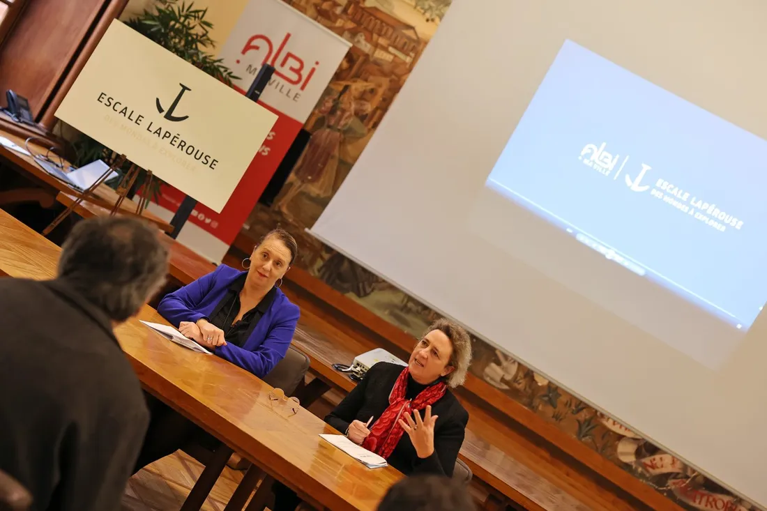 Stéphanie Guiraud-Chaumeil, maire d'Albi et Marie-Pierre Boucabeille, adjointe déléguée à la culture