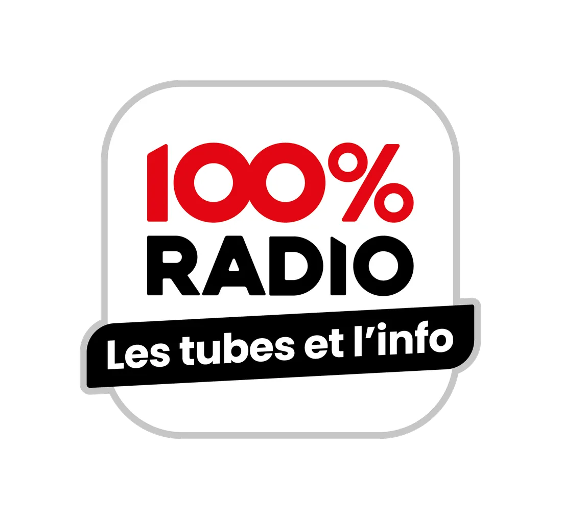 LOGO 100%RADIO BLOC BLANC CMJN PNG