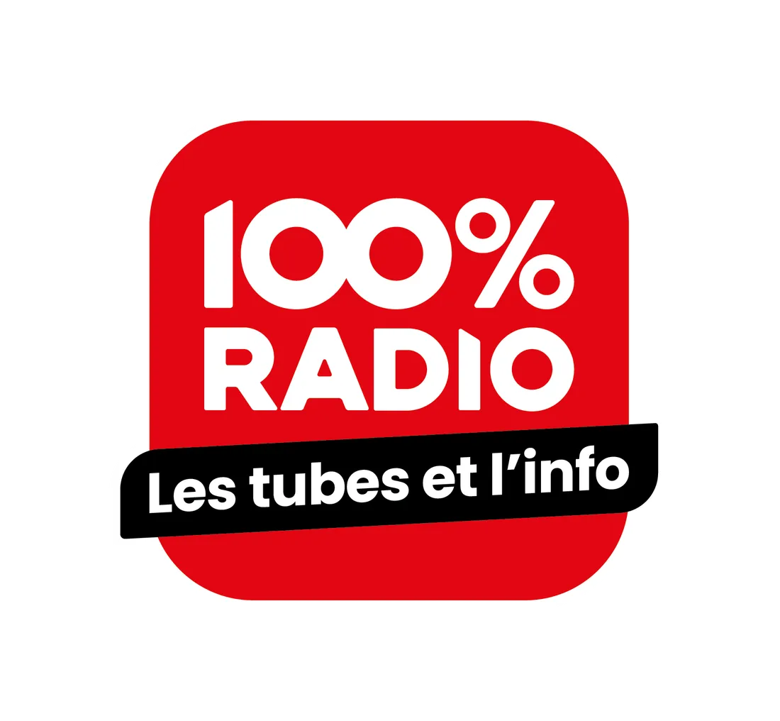 LOGO 100%RADIO BLOC ROUGE CMJN PNG