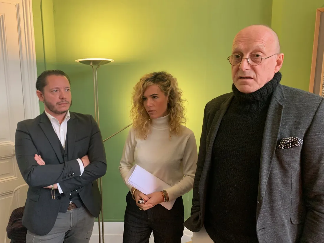 Les avocats de Cédric Jubillar (de g. à dr.) Mes Alary, Franck et Martin. 