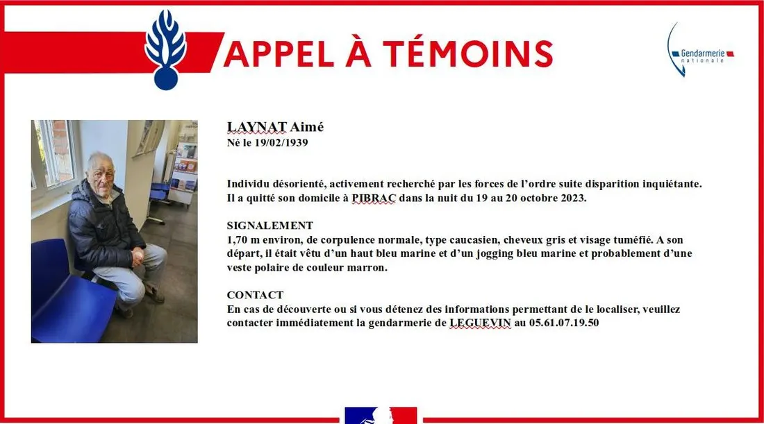 Fiche de disparition. 