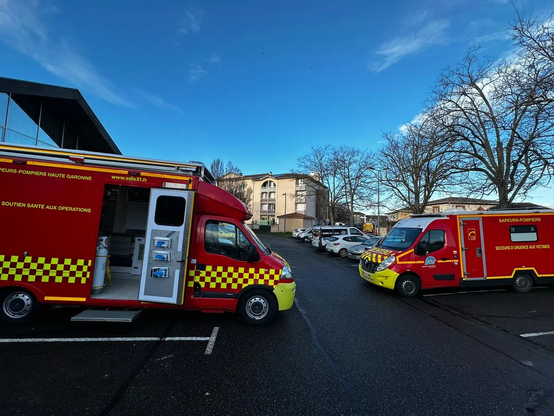 Les pompiers mobilisés à l'Ehpad de Blagnac.