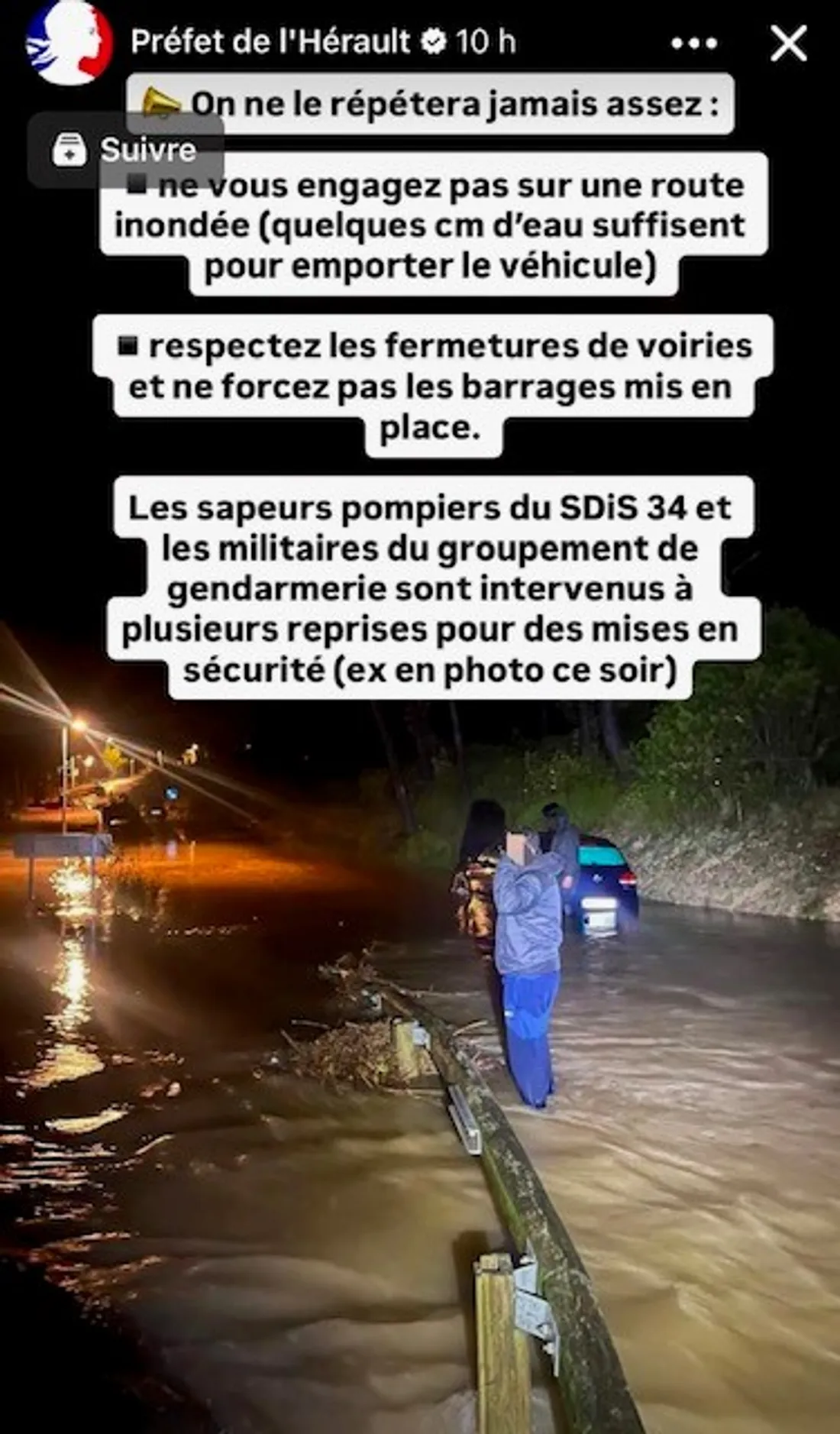 Dans l'Hérault, en vigilance orange aux crues, 310 mm d'eau ont été relevés dans le département