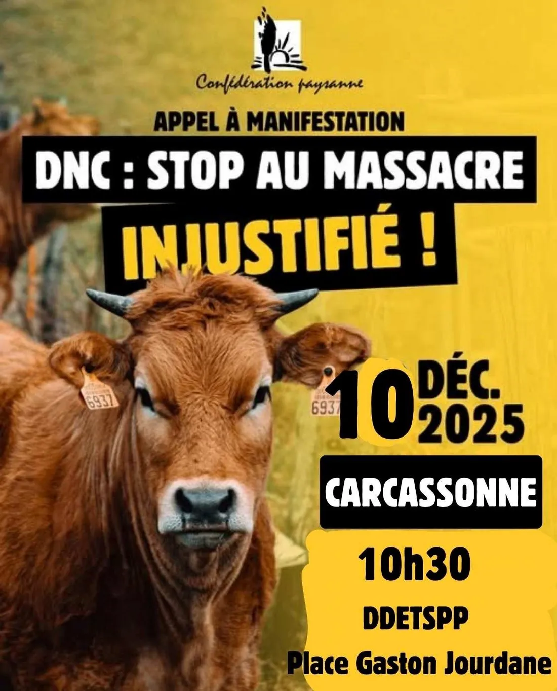 Mobilisation mercredi 10 décembre 10h30 Carcassonne