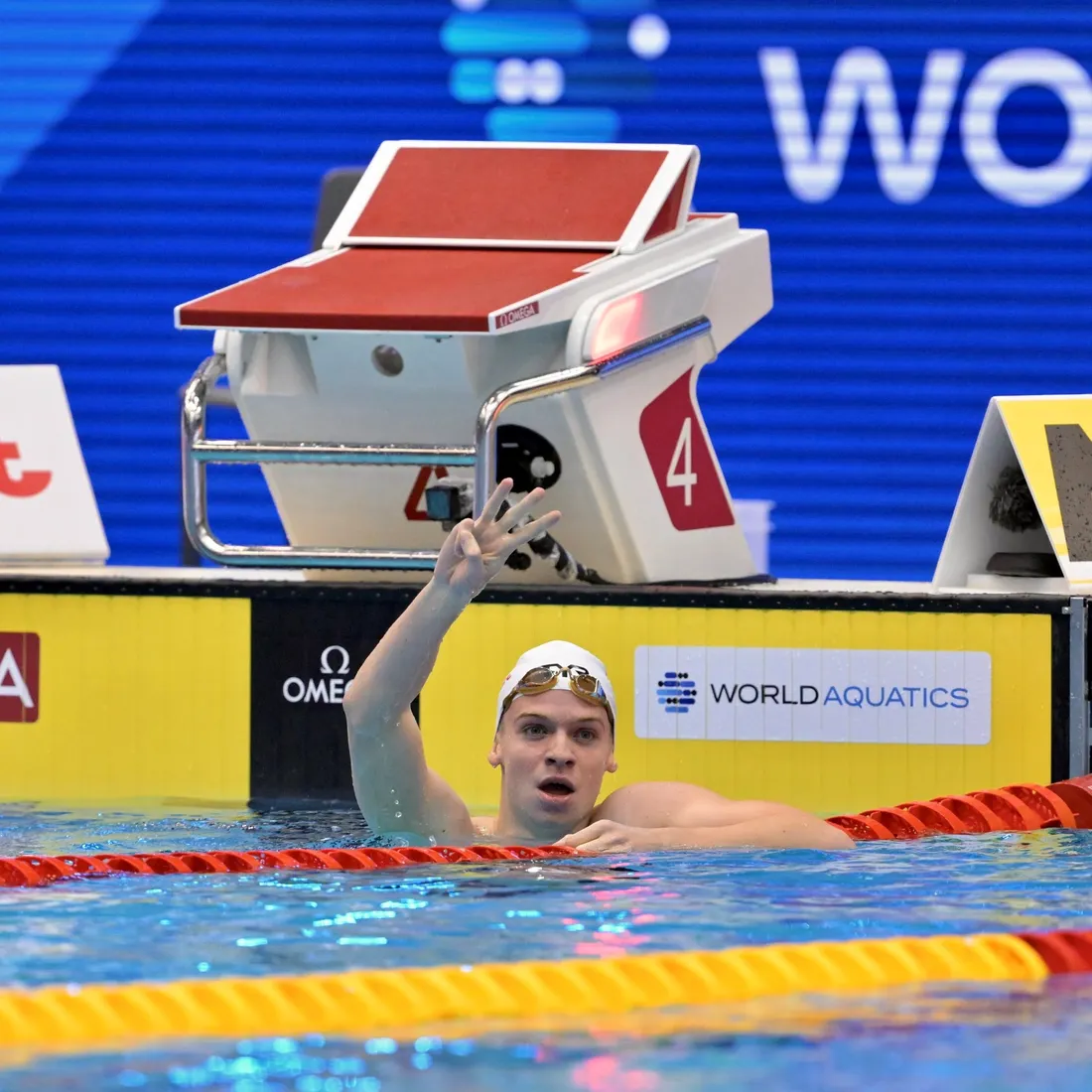Léon Marchand ce jeudi aux Mondiaux de natation