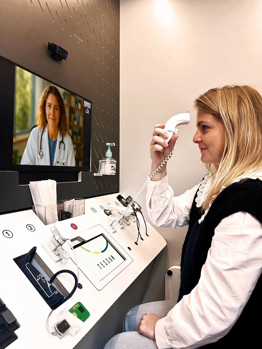 une téléconsultation augmentée, installée, par l’entreprise française Tessan dans le Gers 