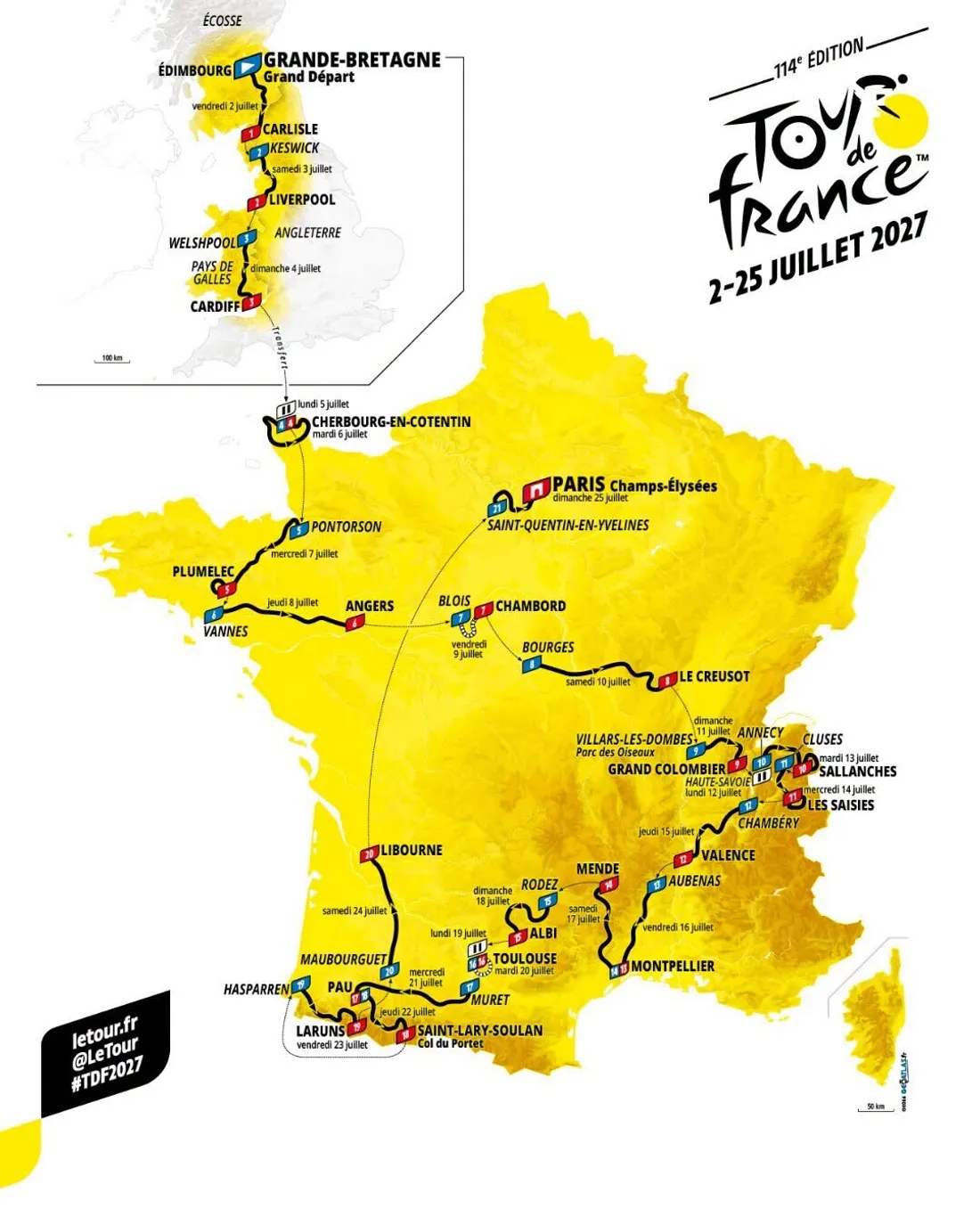 Le parcours du Tour de France 2027