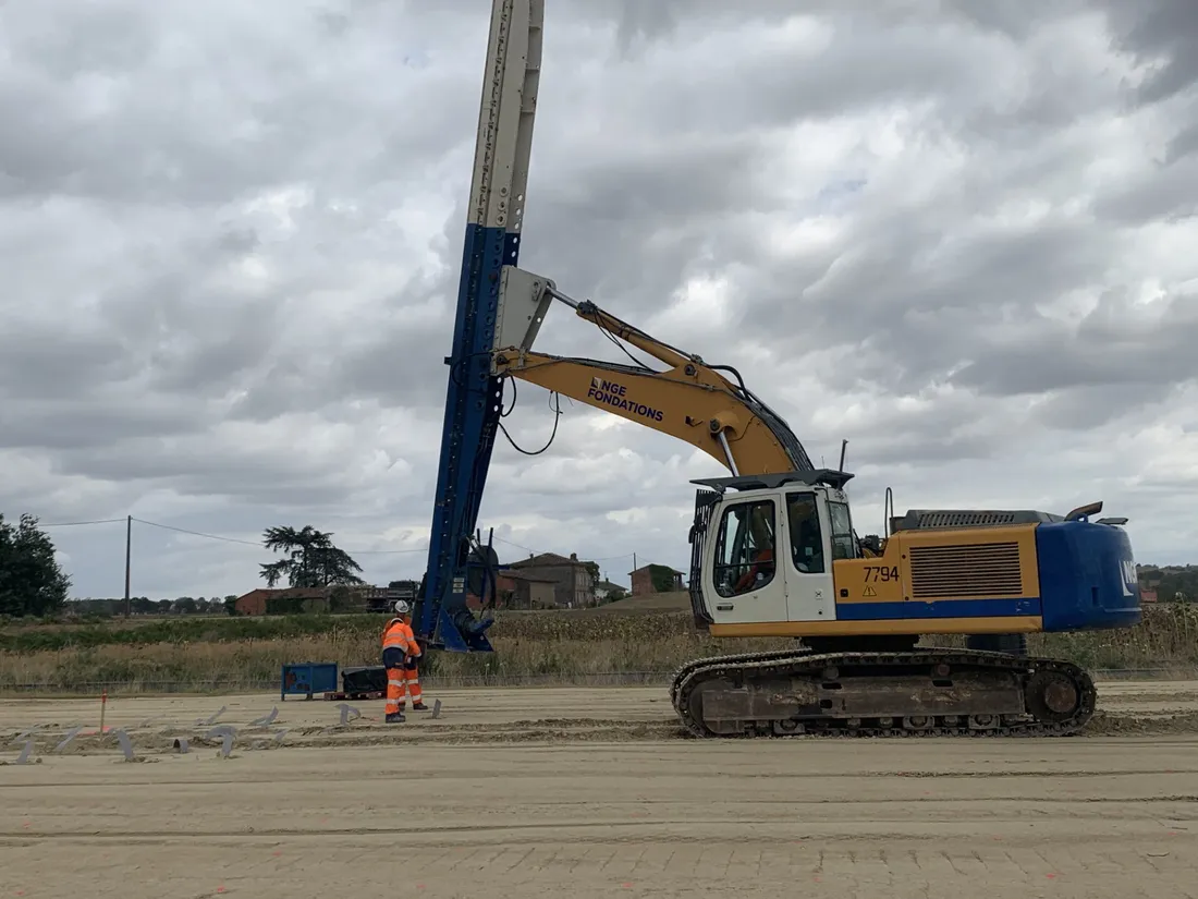 Pose de drains verticaux A69