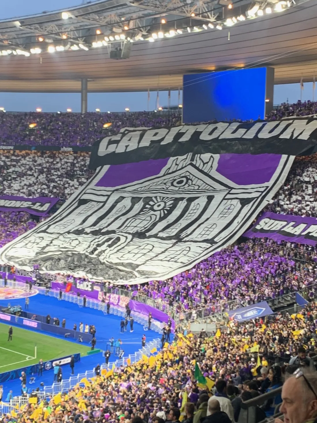 Le tifo des supporters toulousains 