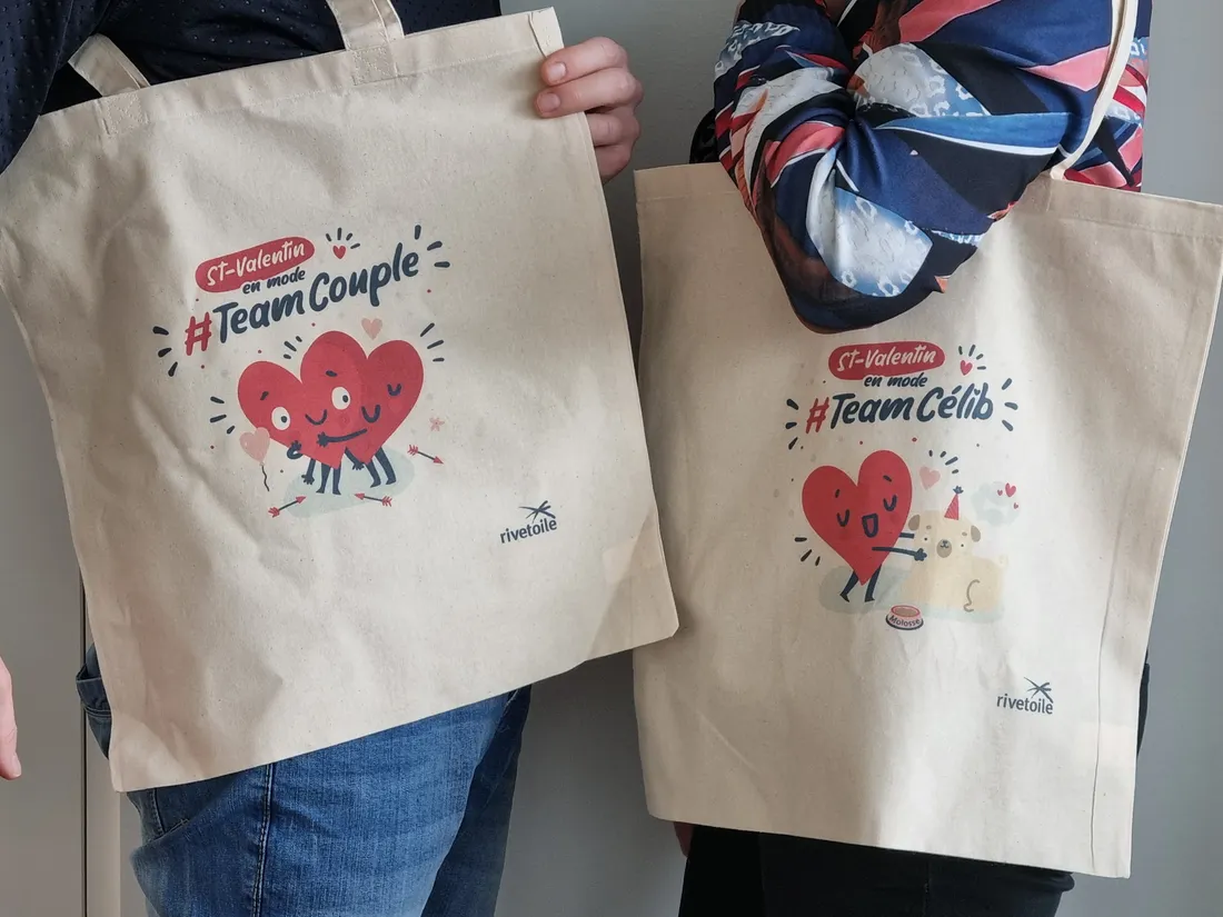 Rivetoile fête la Saint-Valentin avec des tote-bags.