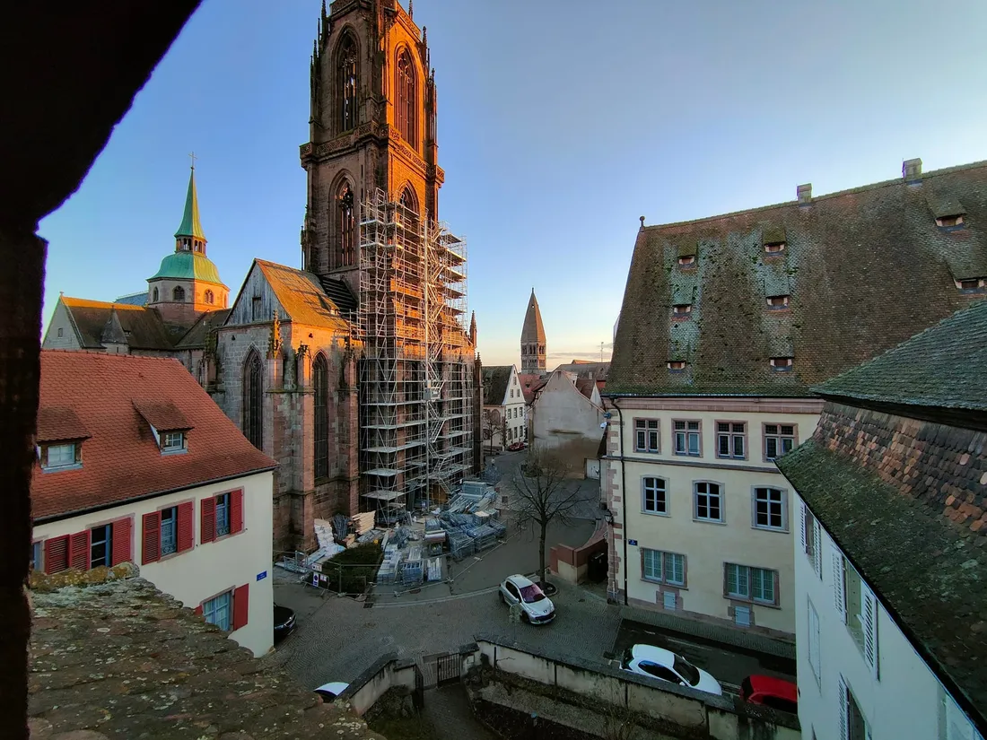 L'échafaudage couvrira la flèche de l'église Saint-Georges de Sélestat d'ici quelques semaines