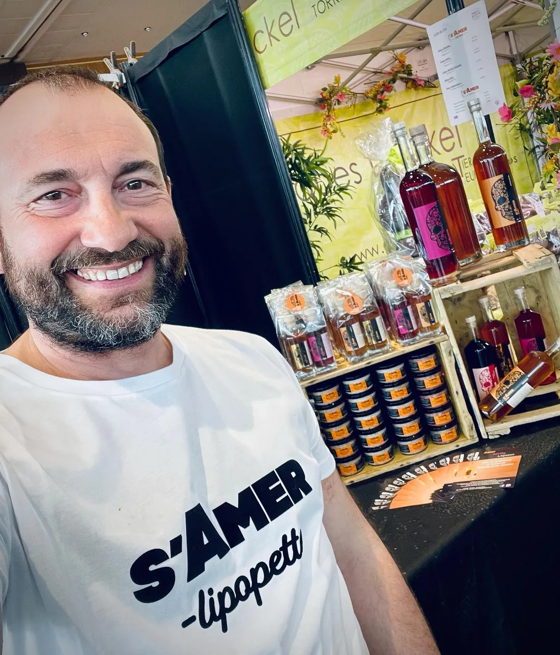 Christophe devant sa gamme S'Amer