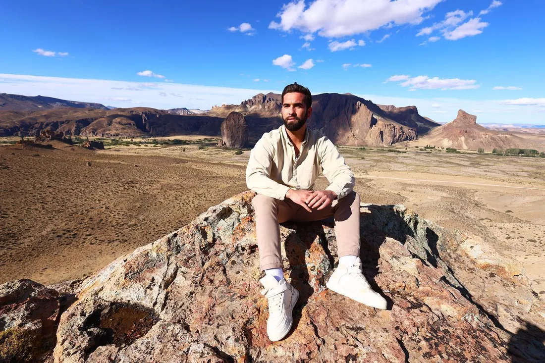 Kendji Girac lors d'un voyage en Patagonie en 2023 