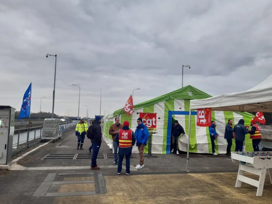 Après 40h de blocage, la grève a pris fin sur l'écluse de Marckolsheim 