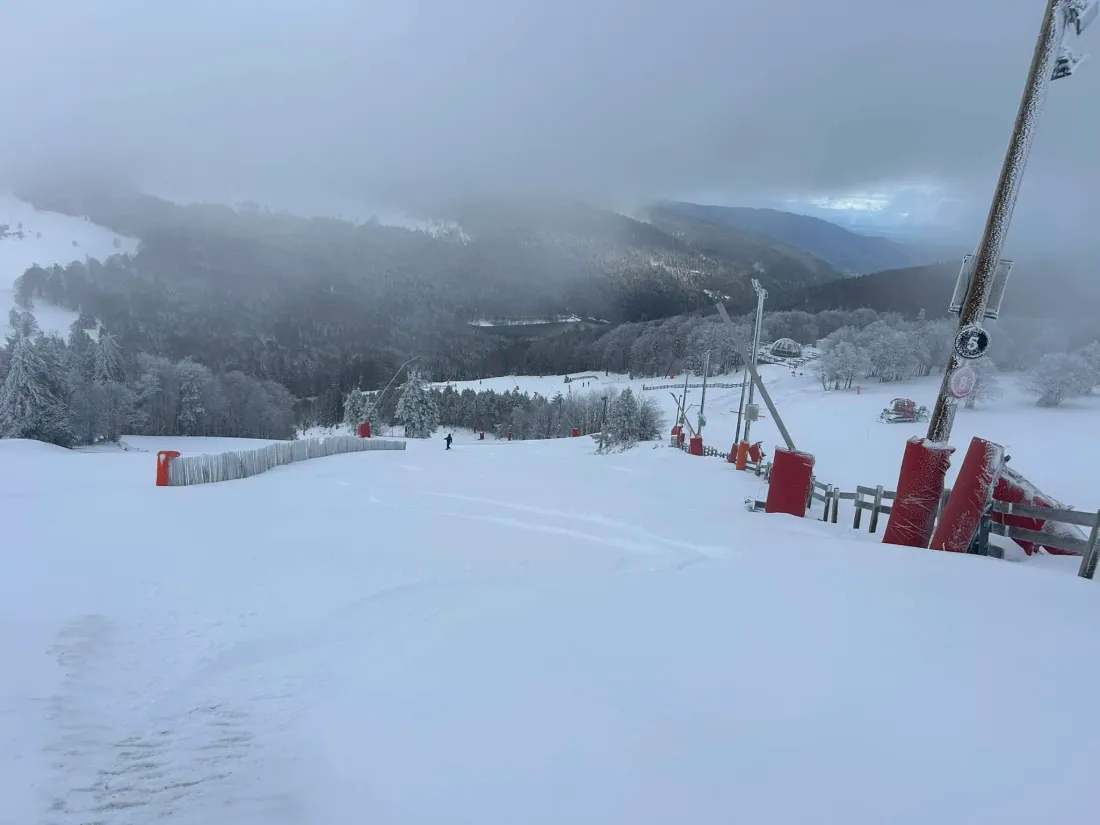 Une photo de l'enneigement ce jeudi matin au Markstein