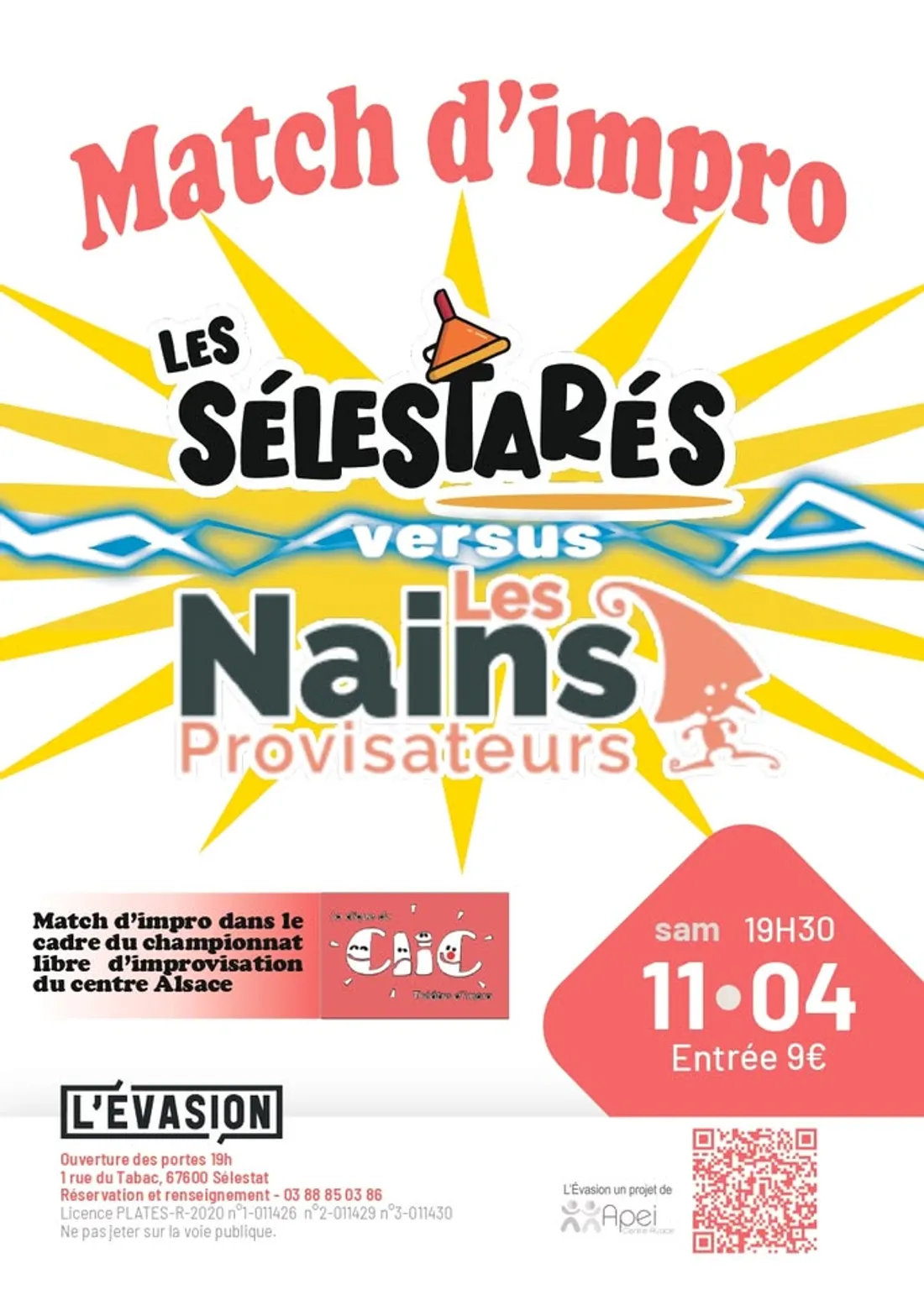 Soirée Match d'impro : Les Sélestarés / Les Nains Provisateur