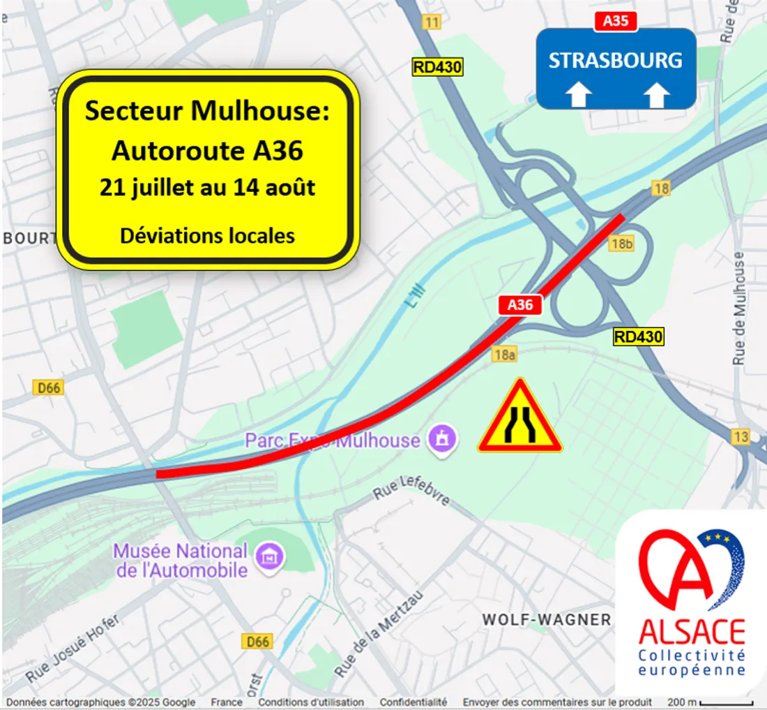 Travaux sur l’autoroute A36 secteur Mulhouse